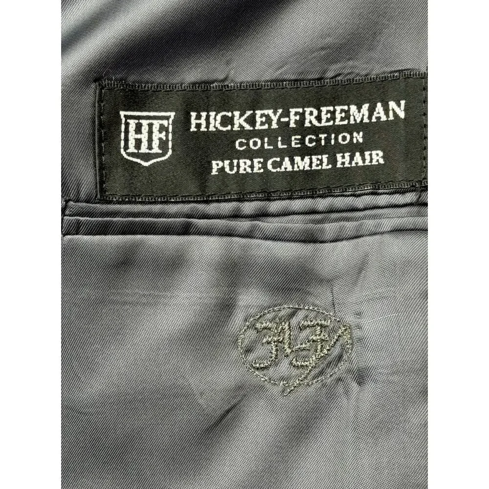 Hickey Freeman Boardroom Mens 43L 100% Camel Hair Gray Blazer USA Union Made